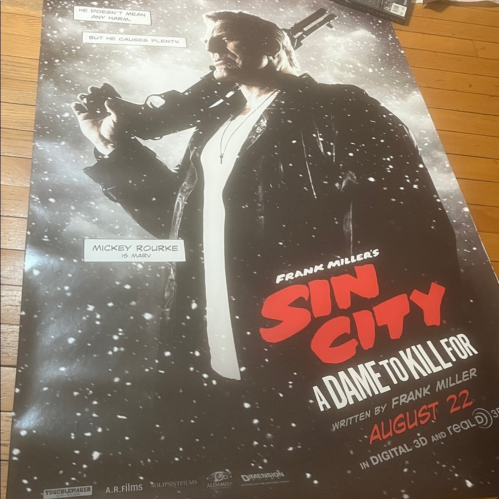 Sin City Movie Poster Original 27 x 40 Mickey Rourke Marv Frank Miller